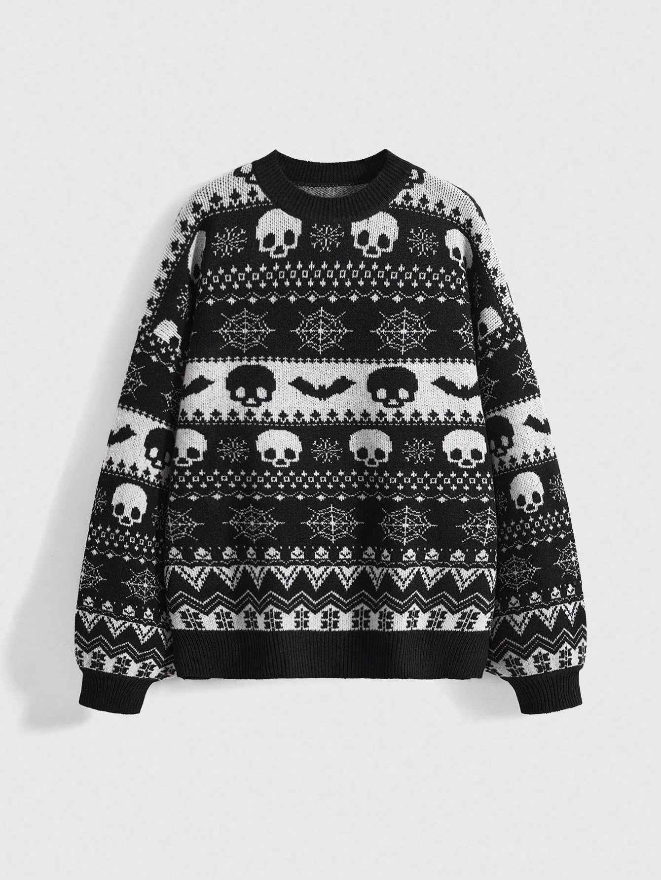 Vintage Dark Skeleton Bat Knit Sweater