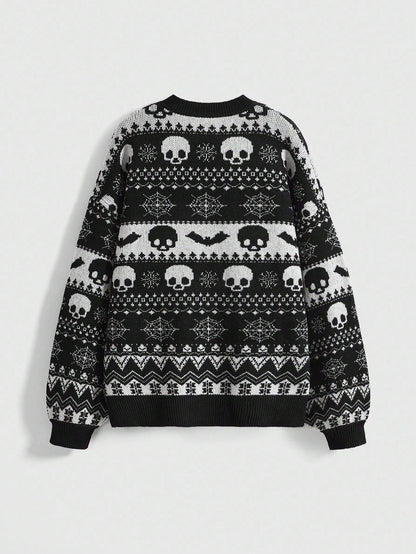 Vintage Dark Skeleton Bat Knit Sweater
