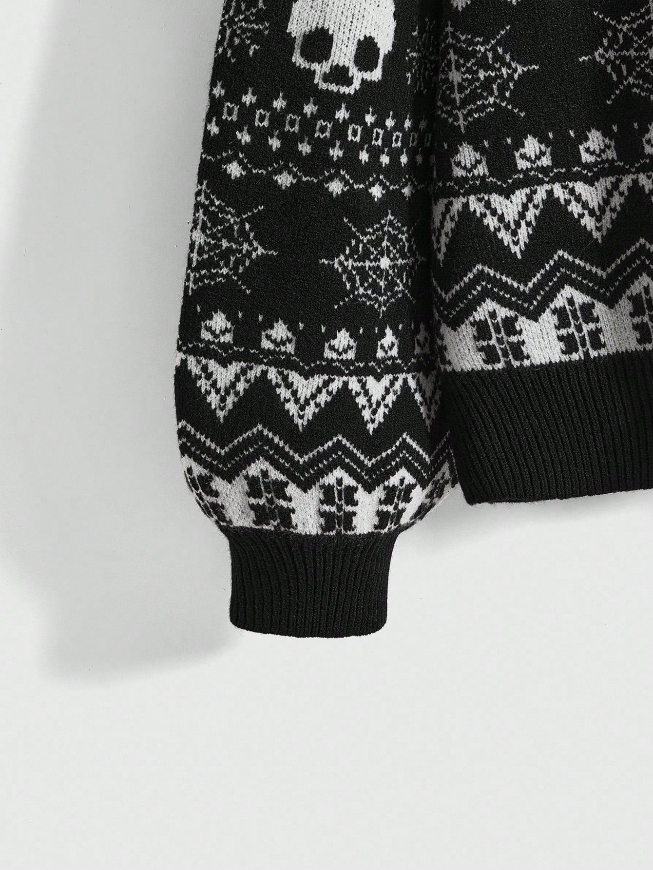 Vintage Dark Skeleton Bat Knit Sweater