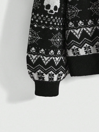 Vintage Dark Skeleton Bat Knit Sweater