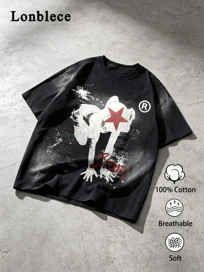 Vintage Distressed Red Star Y2K Tee