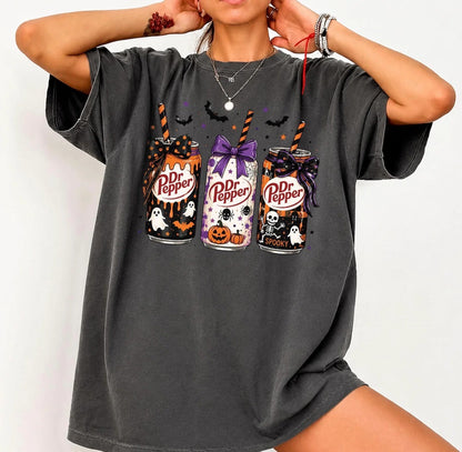 Vintage Fall Soda Can Halloween Graphic Tee