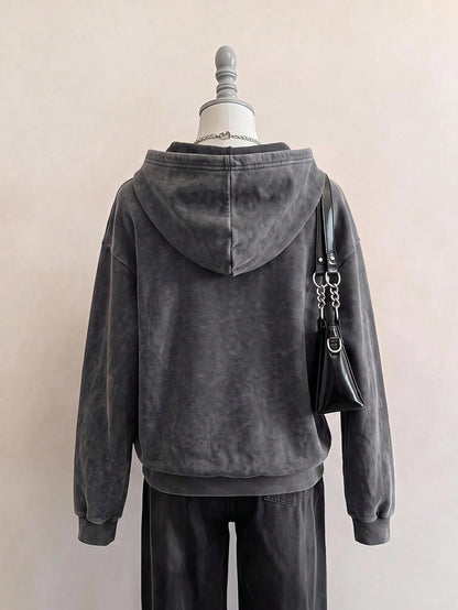 Vintage Goth Distressed Skull Hoodie
