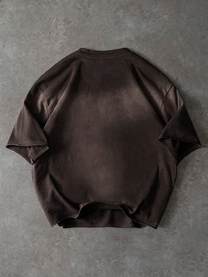 Vintage Gradient Brown Ombre Oversized T-Shirt