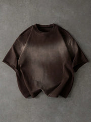 Vintage Gradient Brown Ombre Oversized T-Shirt