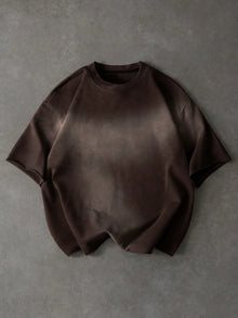 Vintage Gradient Brown Ombre Oversized T-Shirt