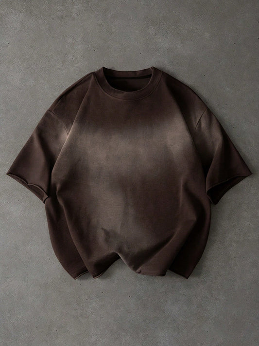 Vintage Gradient Brown Ombre Oversized T-Shirt