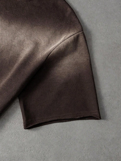 Vintage Gradient Brown Ombre Oversized T-Shirt