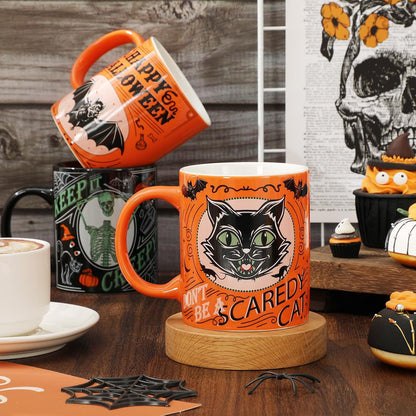 Vintage Halloween Coffee Mug Set Ceramic Mugs