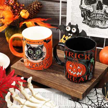 Vintage Halloween Coffee Mug Set Ceramic Mugs