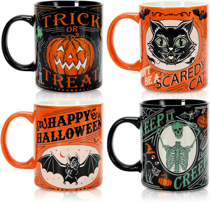 Vintage Halloween Coffee Mug Set Ceramic Mugs