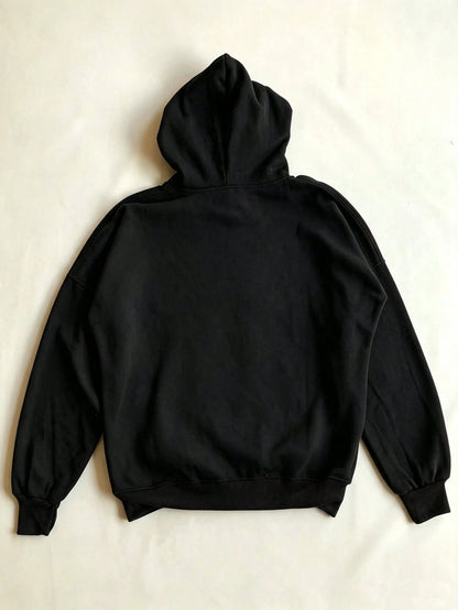 Vintage Washed Black Spider Graphic Hoodie