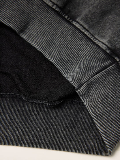 Washed Black Graphic Oversized Hoodie