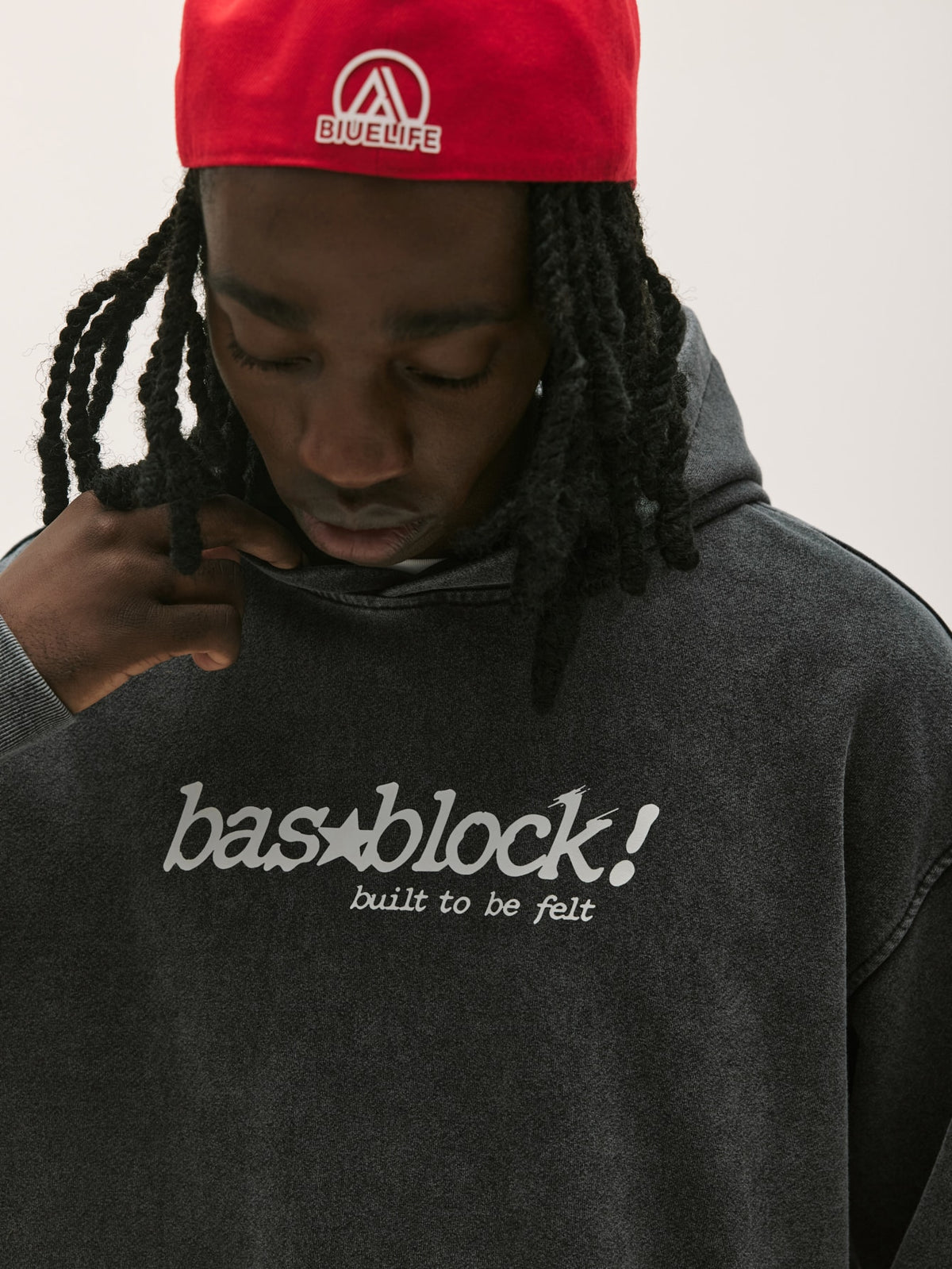 Washed Black Graphic Oversized Hoodie