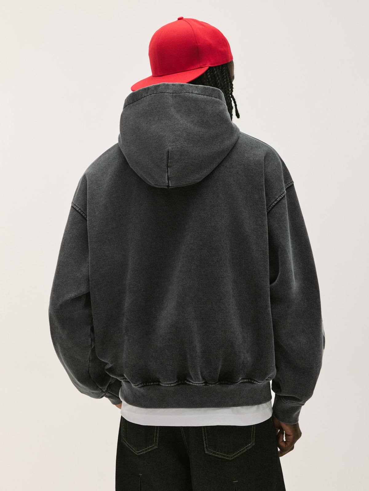 Washed Black Graphic Oversized Hoodie