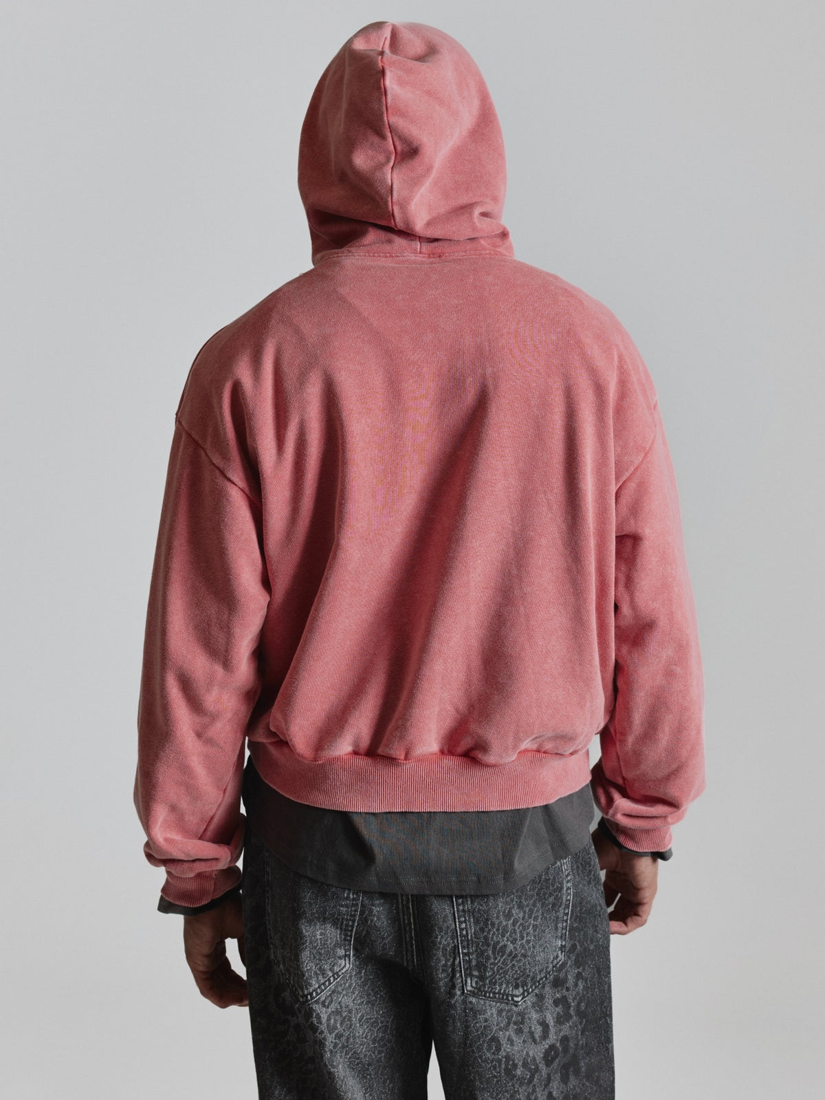 Washed Pink Vintage Lettering Hoodie
