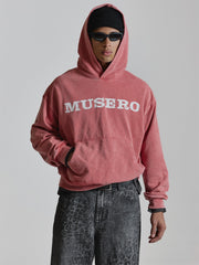 Washed Pink Vintage Lettering Hoodie