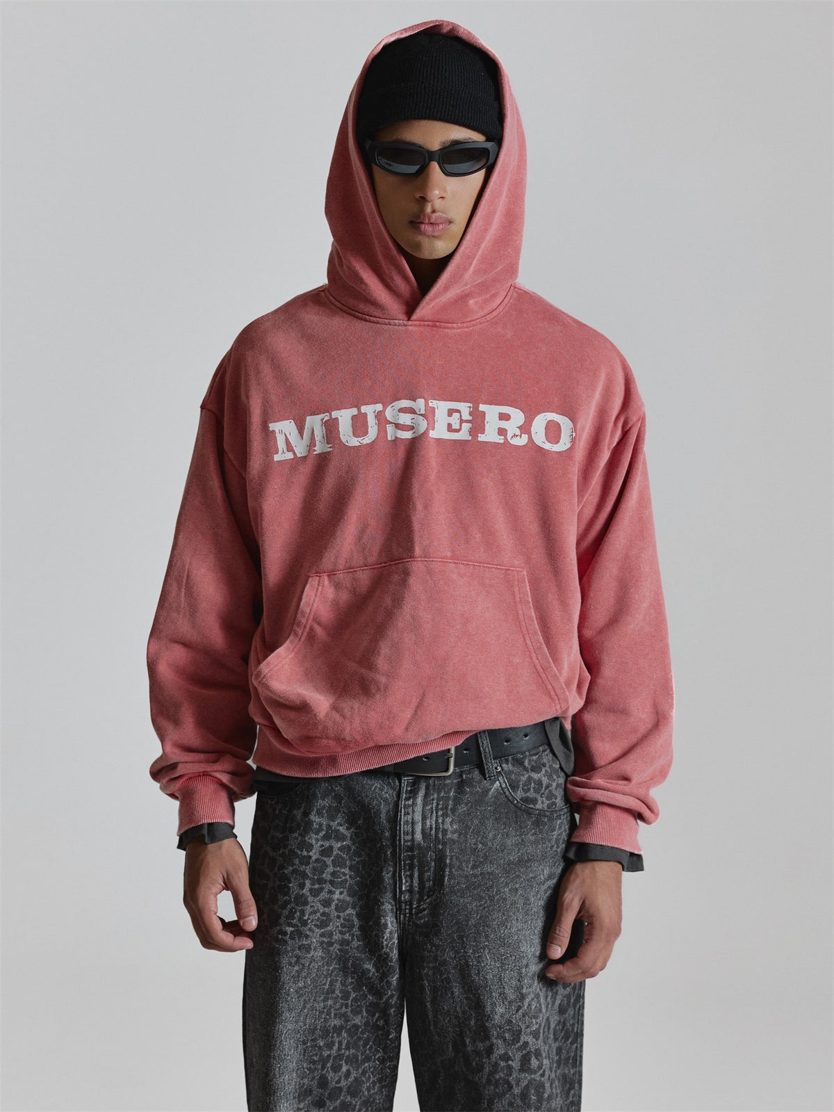Washed Pink Vintage Lettering Hoodie