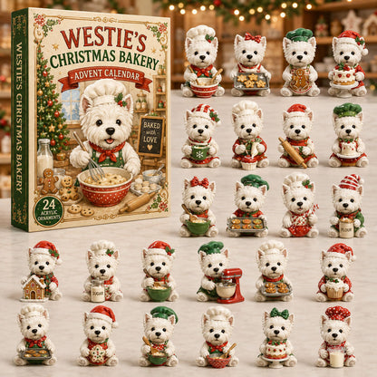 CHRISTMAS KICKOFF 40% OFF - Westies Christmas Bakery Advent Calendar 2026 - 24-Day Festive Countdown, Acrylic Charms Blind Box - Gift For West Highland Terrier Lovers AC0NT134