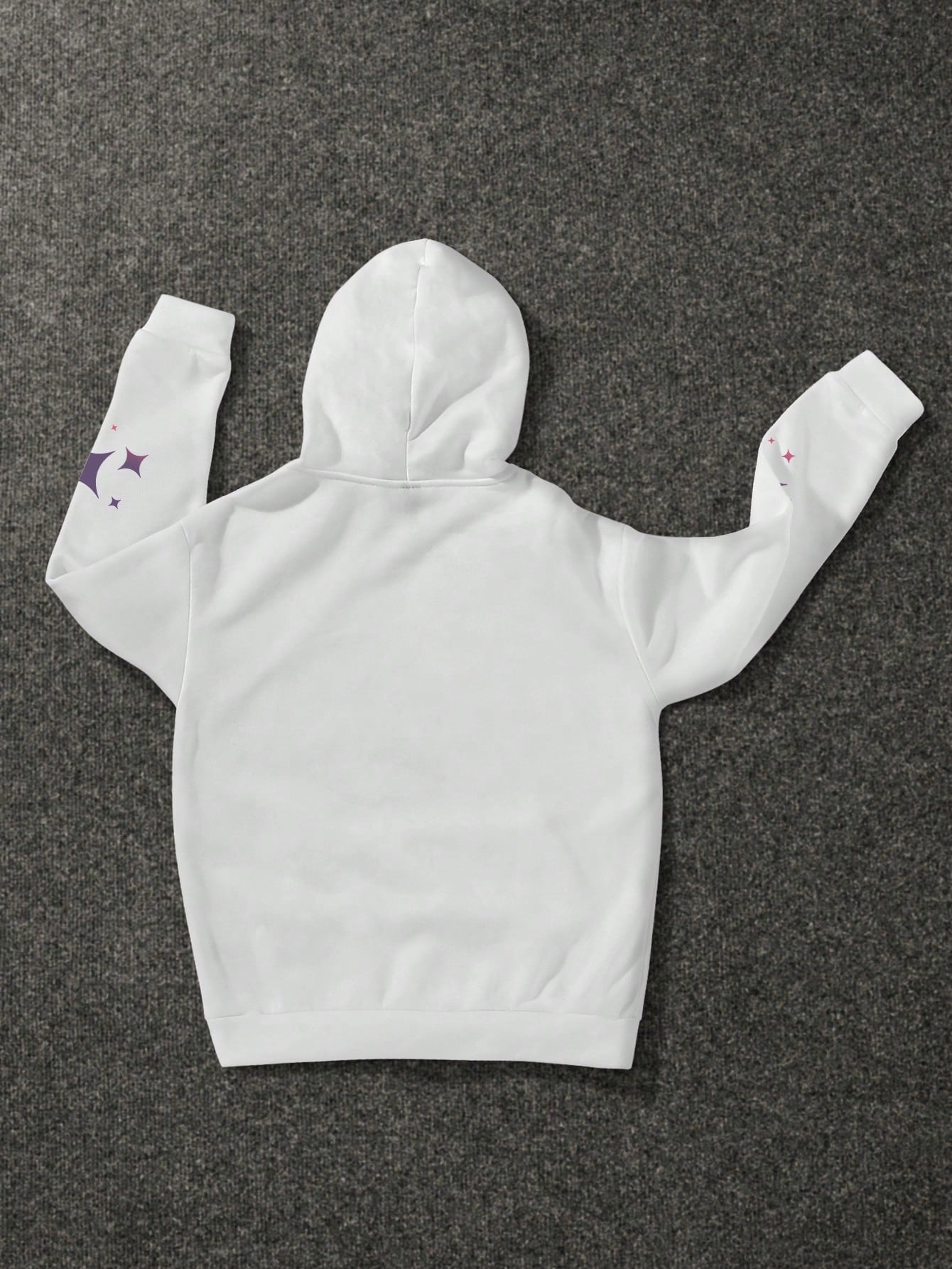 White Ombre Star Drawstring Hoodie