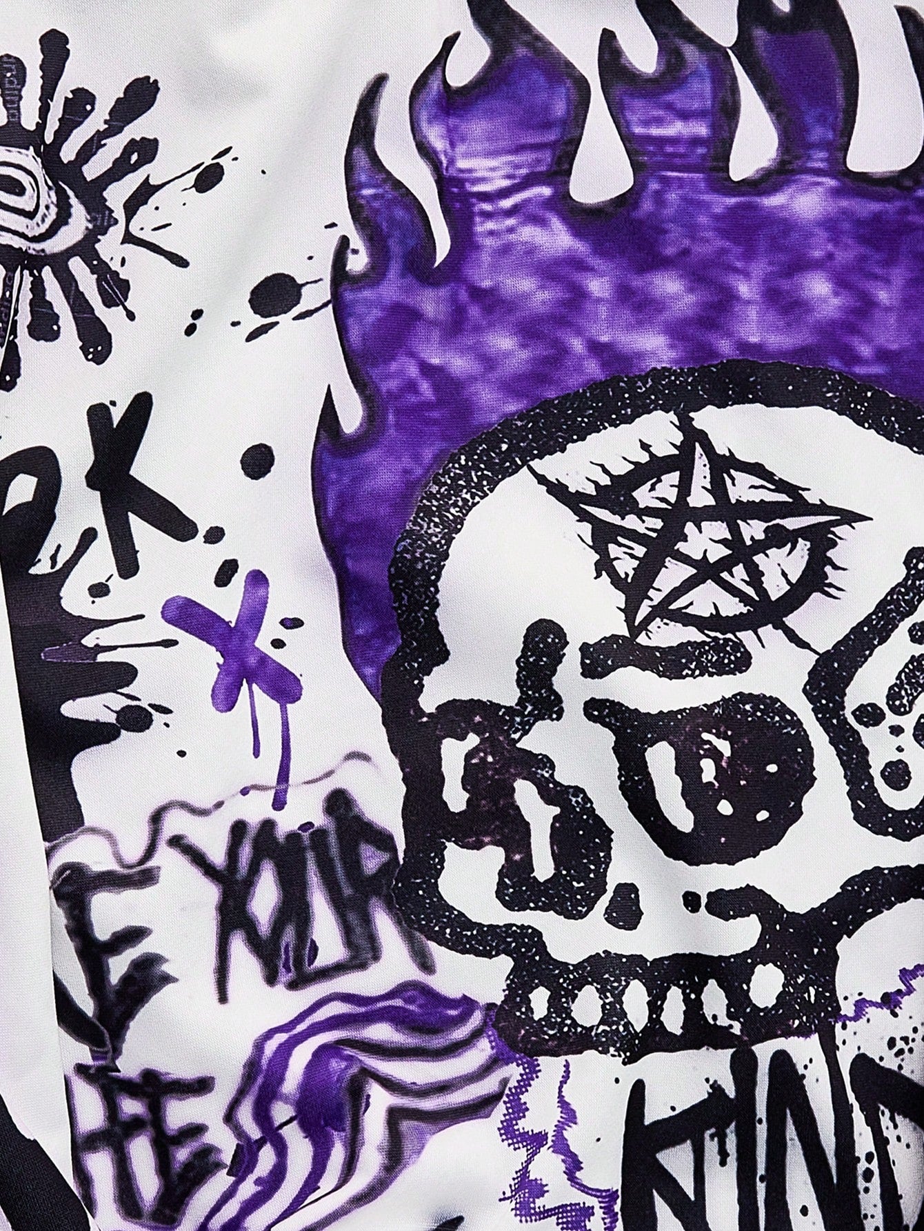 White Skull Flame Graphic Hoodie