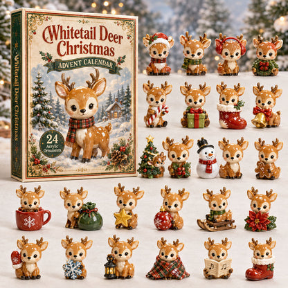 CHRISMAST KICKOFF 40% OFF - Whitetail Deer Christmas Advent Calendar 2026 - 24-Day Festive Countdown, Acrylic Charms Blind Box - Gift For Deer Lovers AC0HA166