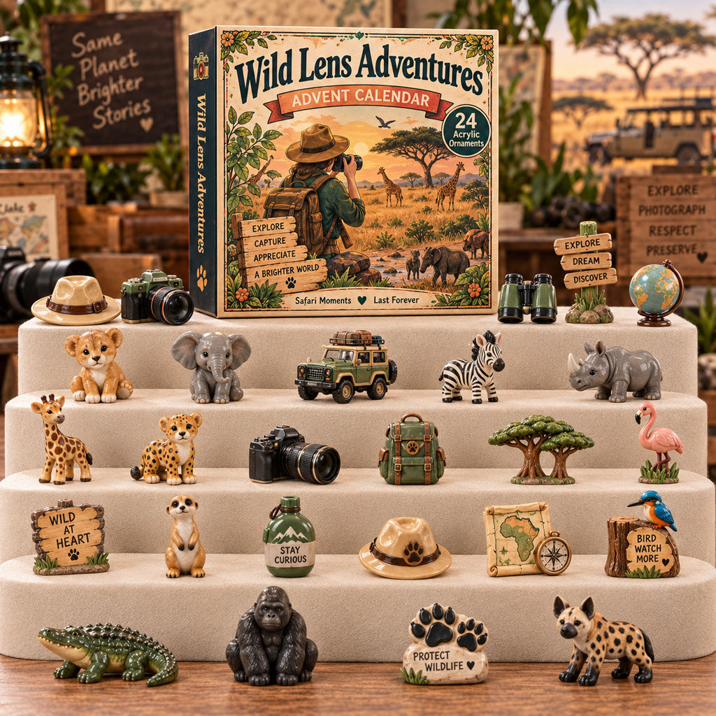CHRISTMAS KICKOFF 40% OFF - Wild Safari Explorers Advent Calendar 2026 - 24-Day Festive Countdown, Acrylic Charms Blind Box - Gift For Wildlife Safari Lovers AC0TH303