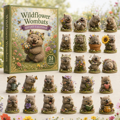 CHRISTMAS KICKOFF 40% OFF - Wildflower Wombats Advent Calendar 2026 - 24-Day Festive Countdown, Acrylic Charms Blind Box - Gift For Wombat Lovers AC0TH123