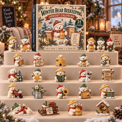 CHRISTMAS KICKOFF 40% OFF - Winter Bear Beekeeping Advent Calendar 2026 - 24-Day Festive Countdown, Acrylic Charms Blind Box - Gift For Beekeeper Lovers AC0TM334