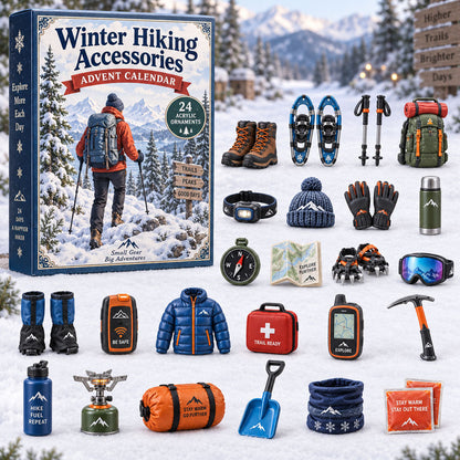 CHRISTMAS KICKOFF 40% OFF - Winter Hiking Accessories Advent Calendar 2026 - 24-Day Festive Countdown, Acrylic Charms Blind Box - Gift For Hiking Lovers AC0NT265
