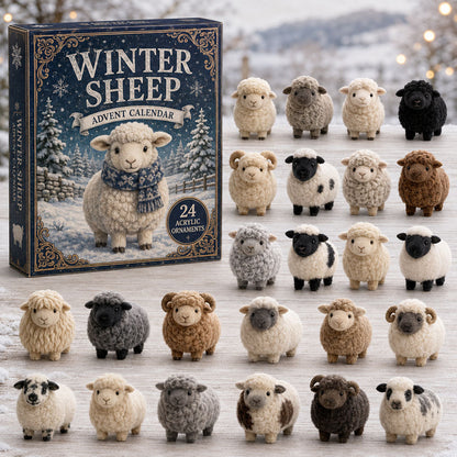 CHRISTMAS KICKOFF 40% OFF - Winter Sheep Advent Calendar 2026 - 24-Day Festive Countdown, Acrylic Charms Blind Box - Gift For Farm Lovers AC0TM020
