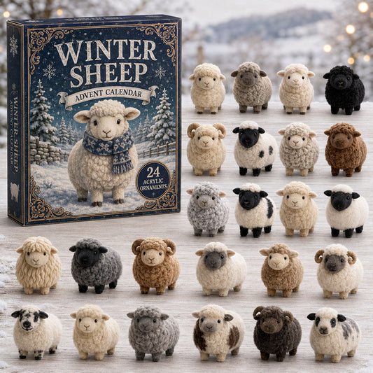 CHRISTMAS KICKOFF 40% OFF - Winter Sheep Advent Calendar 2026 - 24-Day Festive Countdown, Acrylic Charms Blind Box - Gift For Farm Lovers AC0TM020