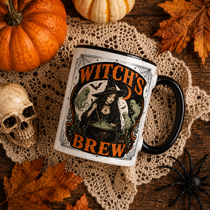 Witchy Brew Halloween Ceramic Mug Black Handle