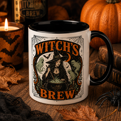 Witchy Brew Halloween Ceramic Mug Black Handle