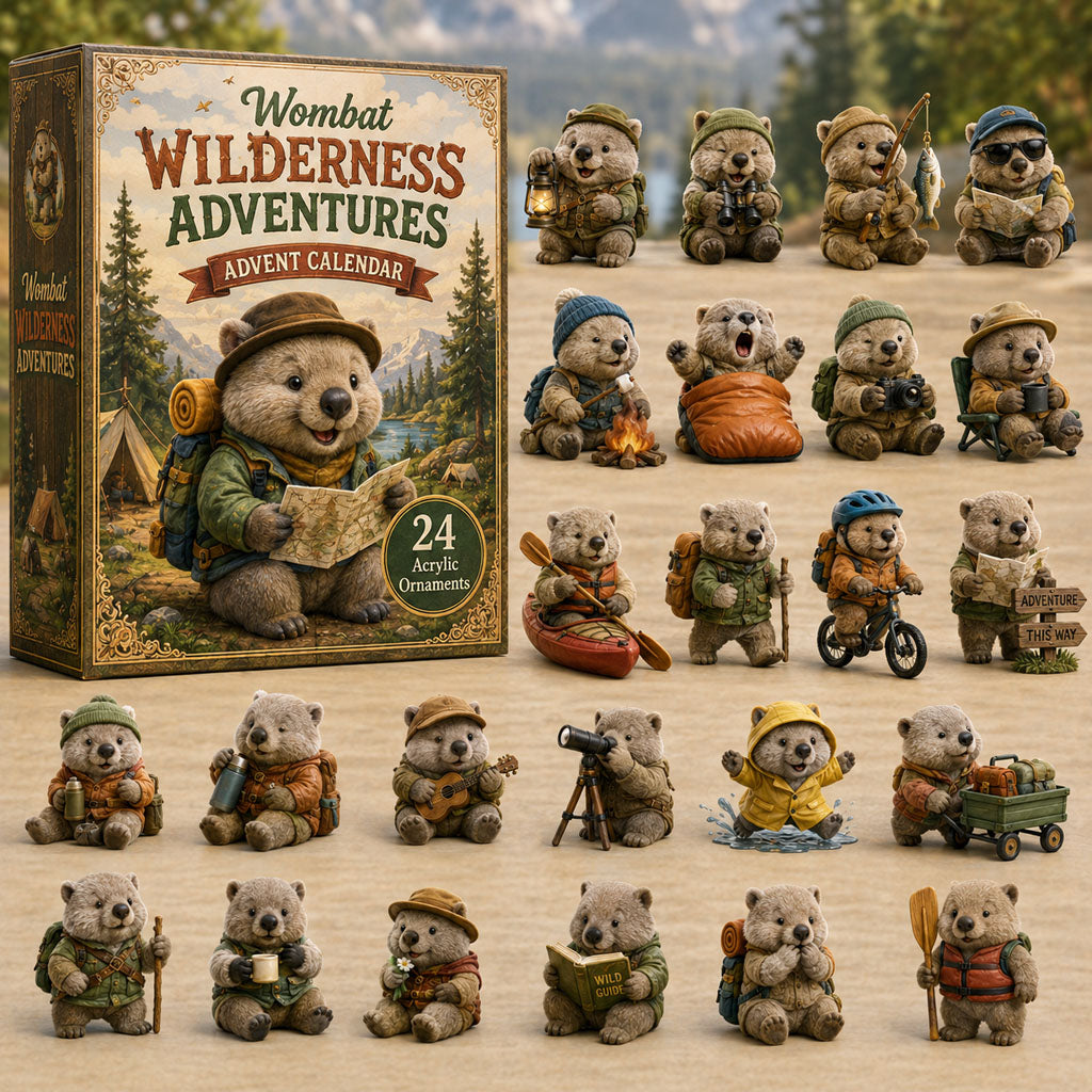 CHRISTMAS KICKOFF 40% OFF - Wombat Wilderness Adventures Advent Calendar 2026 - 24-Day Festive Countdown, Acrylic Charms Blind Box - Gift For Wombat Lovers AC0TH124