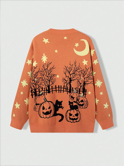 Women Gothic Halloween Knitted Cardigan