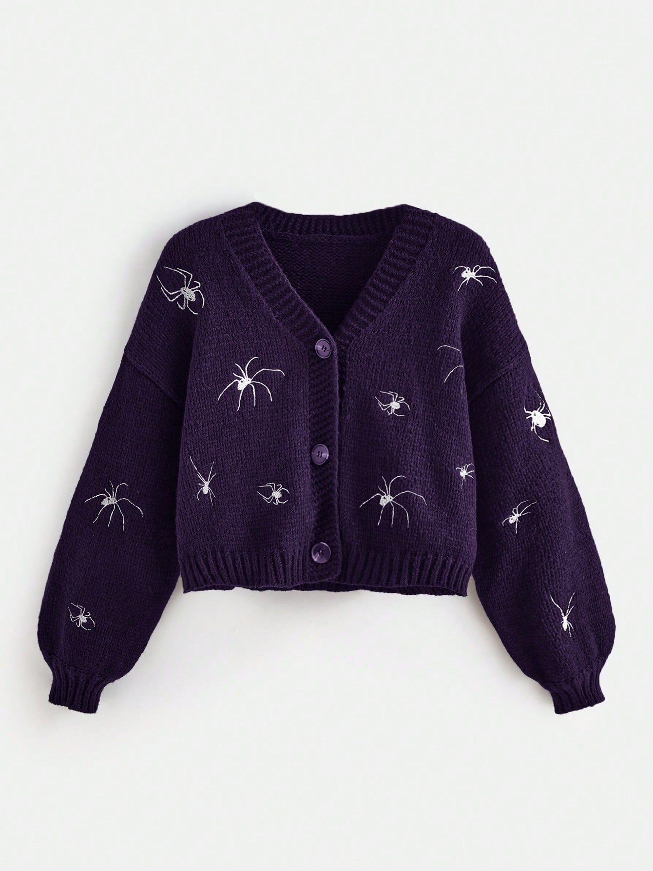 Women Gothic Spider Embroidered Cardigan