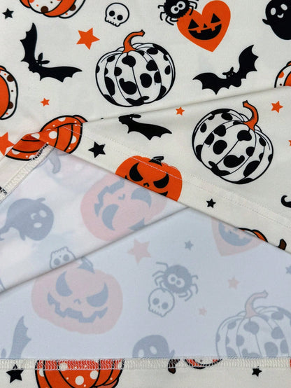 Women Halloween Pumpkin Asymmetrical Tee