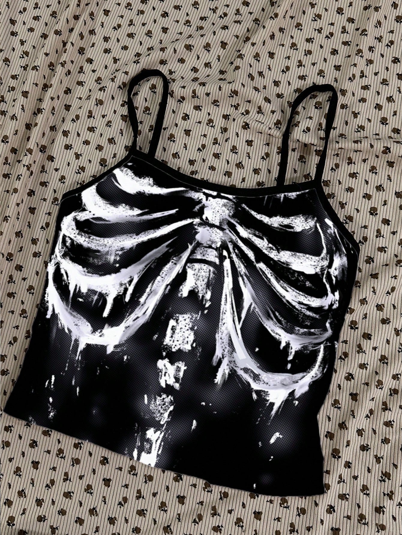 Women Vintage Skeleton Graphic Retro Gothic Tank Top