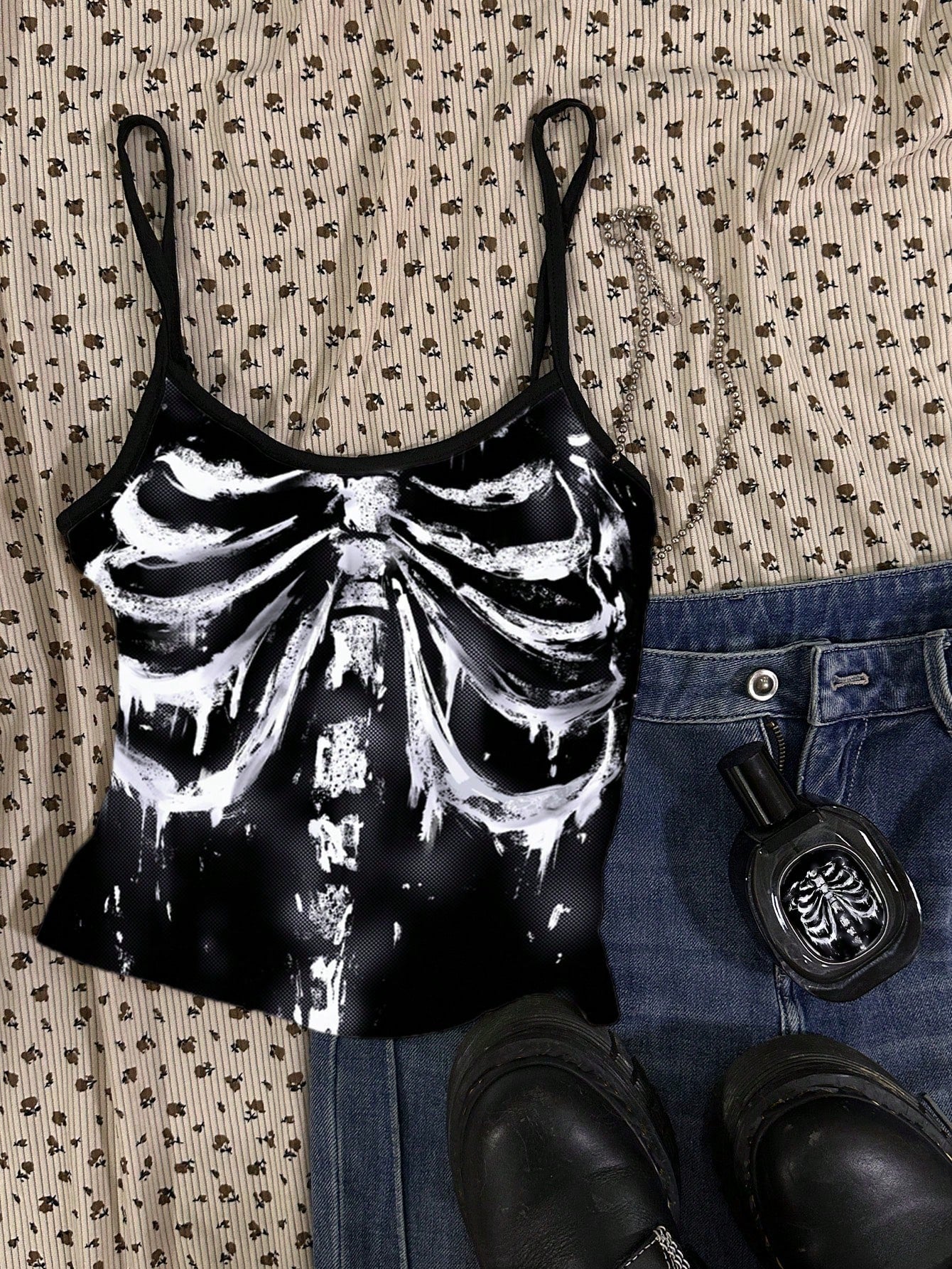 Women Vintage Skeleton Graphic Retro Gothic Tank Top