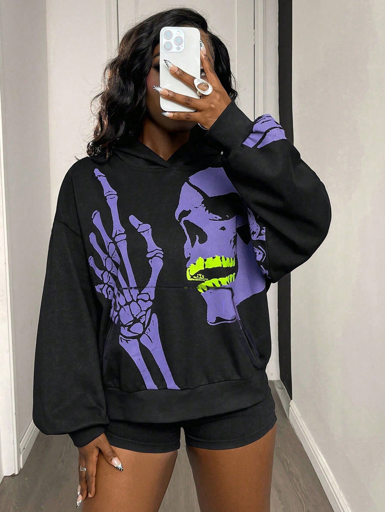 Women's Skull Unique Y2K Loose Hoodie