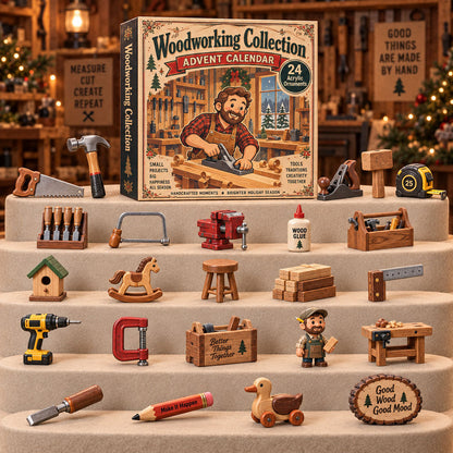 CHRISTMAS KICKOFF 40% OFF - Woodworking Collection Advent Calendar 2026 - 24-Day Festive Countdown, Acrylic Charms Blind Box - Gift For Woodworking Lovers AC0TH244
