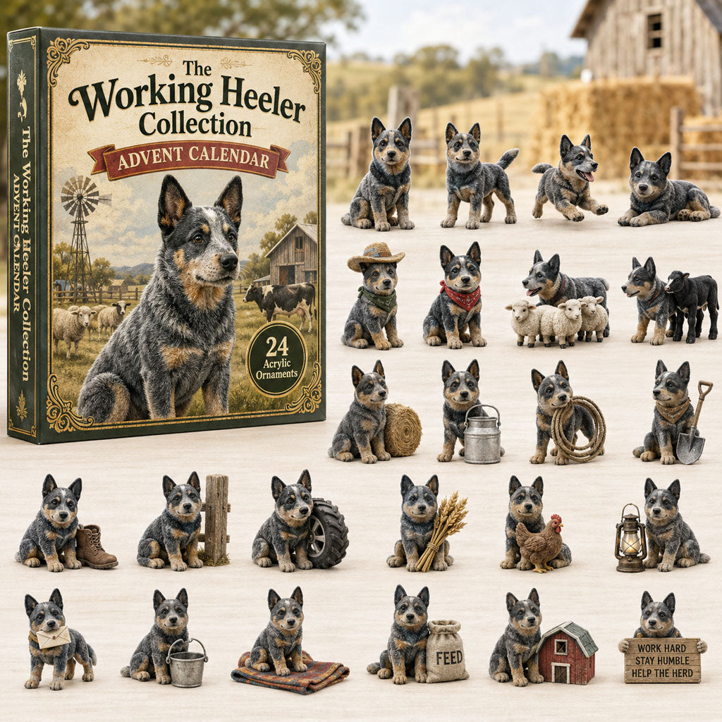 CHRISTMAS KICKOFF 40% OFF - Working Heeler Collection Advent Calendar 2026 - 24-Day Festive Countdown, Acrylic Charms Blind Box - Gift For Dog Lovers AC0TH236