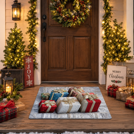 Wrapped Christmas Gift Boxes Holiday Christmas Gate Doormat