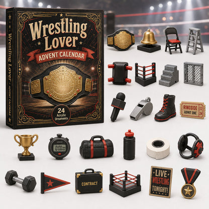 CHRISTMAS KICKOFF 40% OFF - Wrestling Lover Advent Calendar 2026 - 24-Day Festive Countdown, Acrylic Charms Blind Box - Gift For Sport Lovers AC0HA069