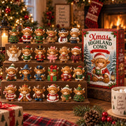 Xmas Highland Cows Advent Calendar 24 Figurines