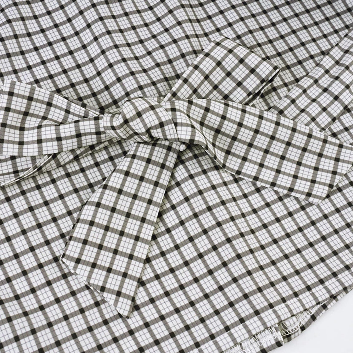 Y2K Back Tie Plaid Shirt