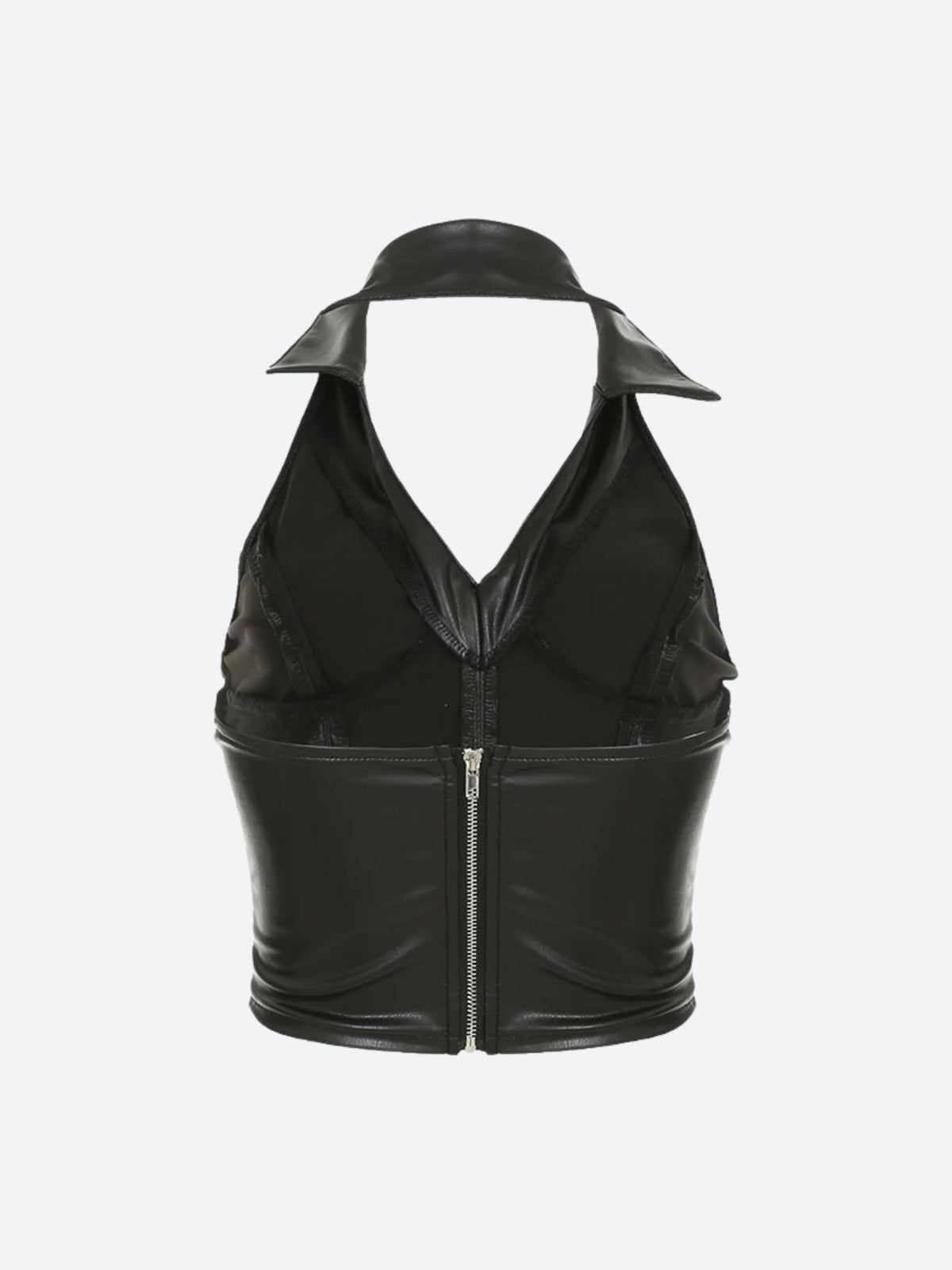 Y2K Baddie Faux Leather Crop Top
