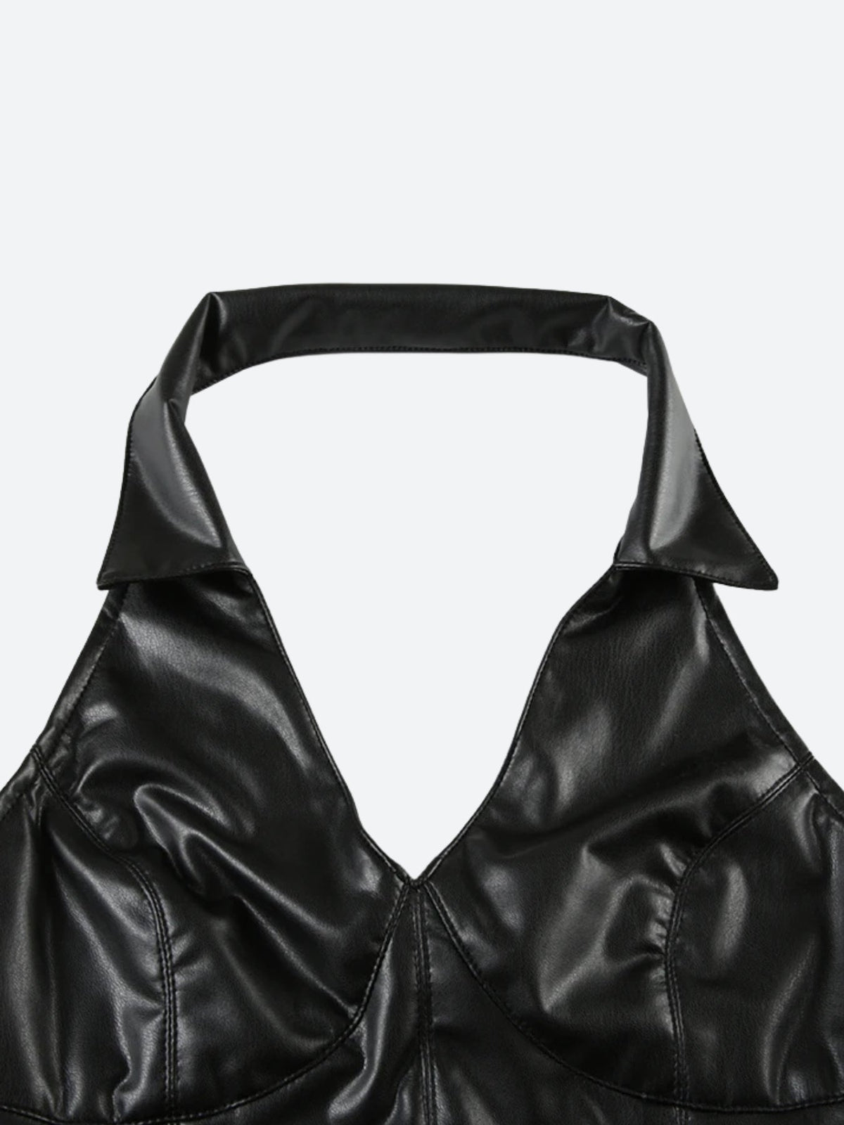 Y2K Baddie Faux Leather Crop Top