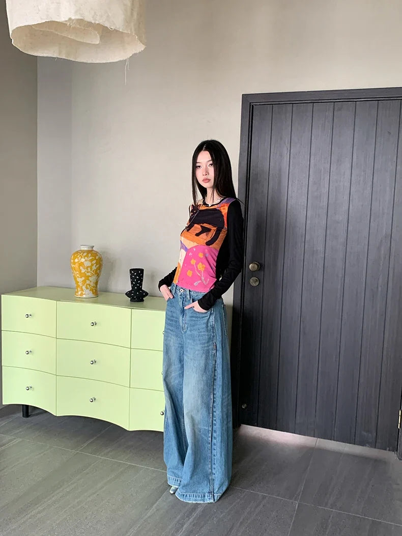 Y2K Cat Graphic Top